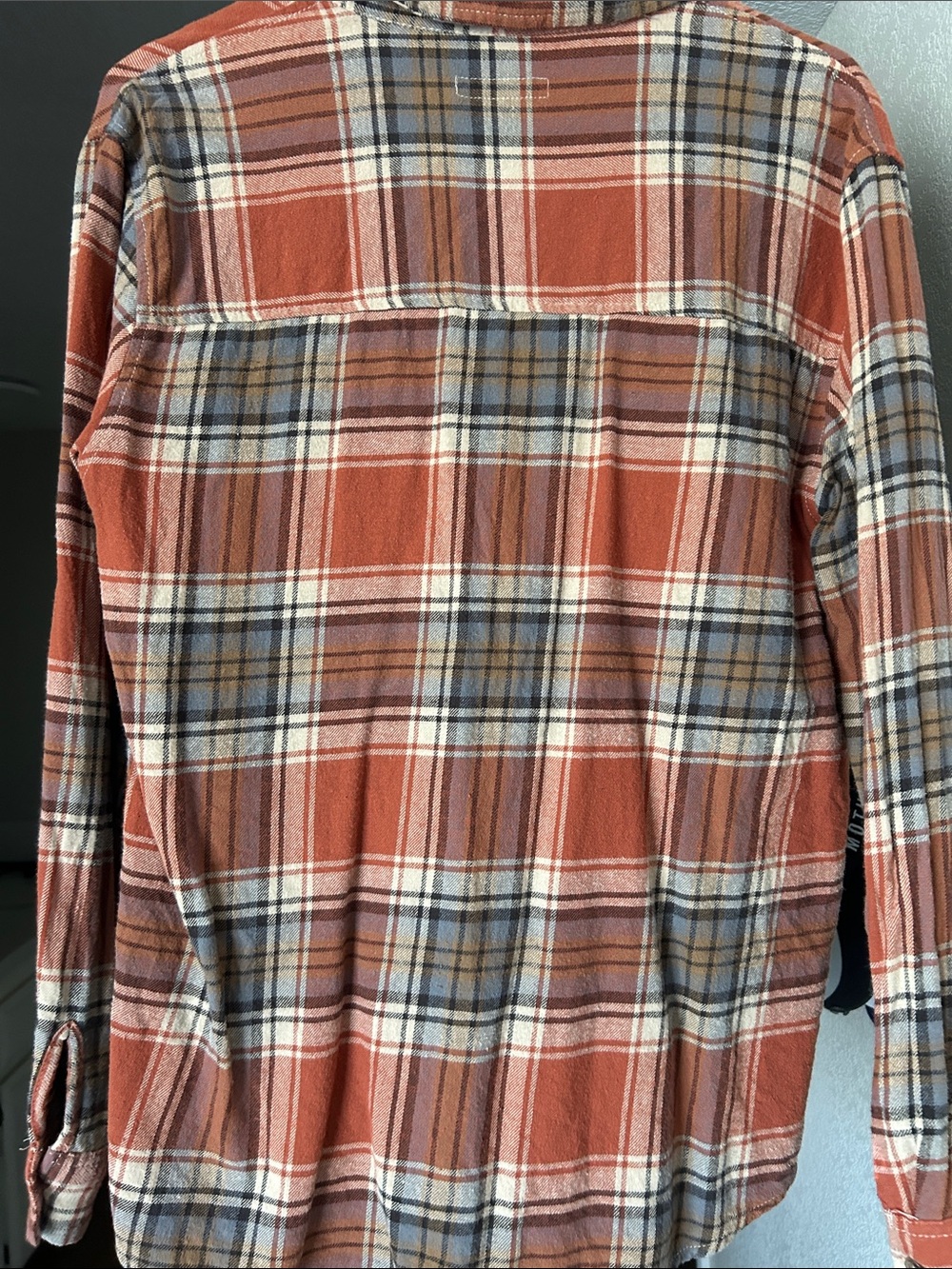 RSQ Rust Plaid Button-Down Shirt with Cream and Gray Stripes - Picture 6 of 6